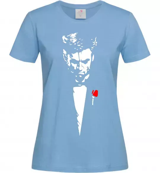 Жіноча футболка Хью Джекман Блакитний фото