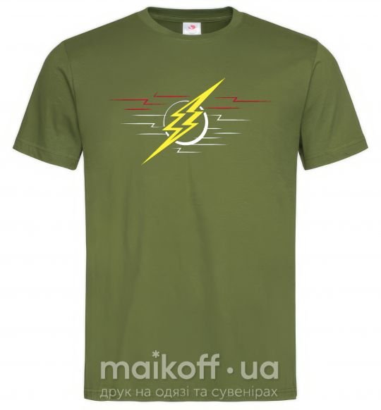 Мужская футболка Flash logo lights Оливковый фото