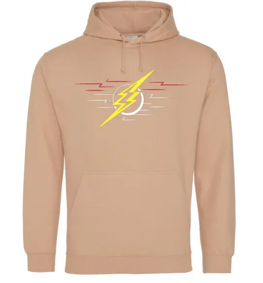 Мужская толстовка (худи) Flash logo lights Песочный фото