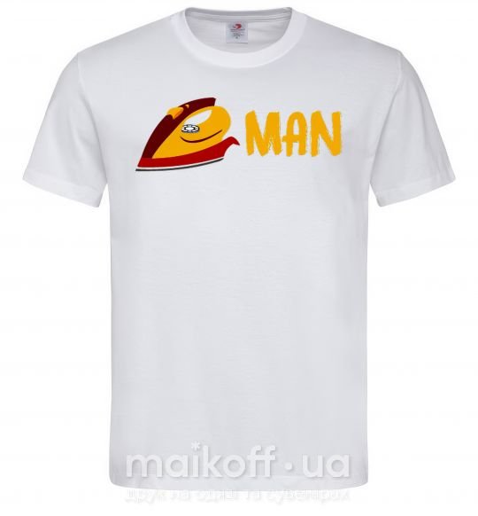 Чоловіча футболка Человек утюг Білий фото