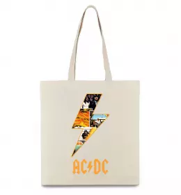Эко-сумка AC DC rock Бежевый фото