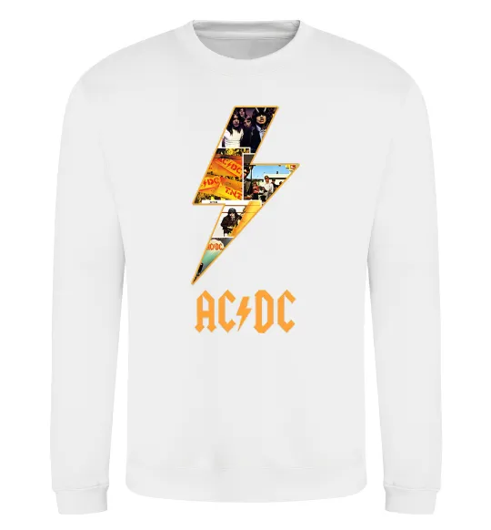 Світшот AC DC rock Білий фото