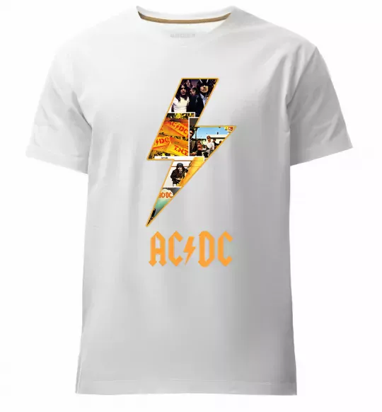 Чоловіча преміум футболка AC DC rock Білий фото