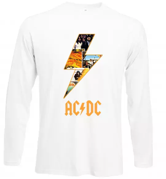 Лонгслив AC DC rock Белый фото