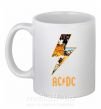 Чашка керамическая AC DC rock Белый фото