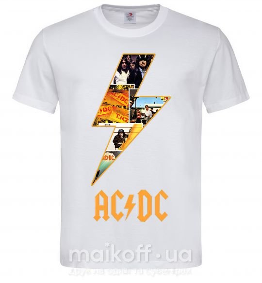Мужская футболка AC DC rock Белый фото