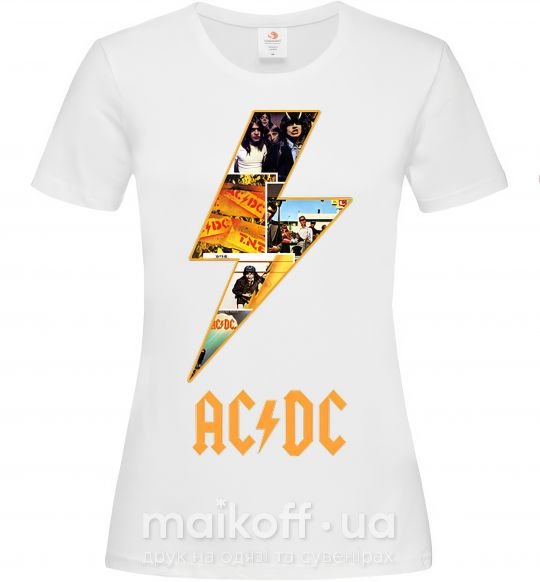 Женская футболка AC DC rock Белый фото