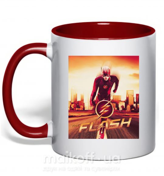 Чашка з кольоровою ручкою The Flash Червоний фото