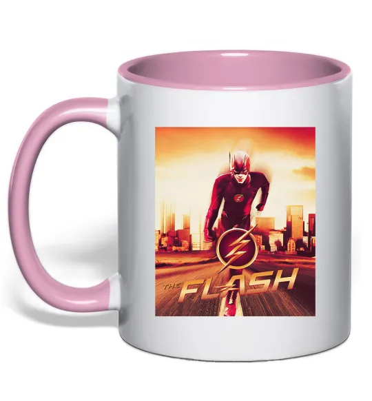 Чашка с цветной ручкой The Flash Нежно розовый фото
