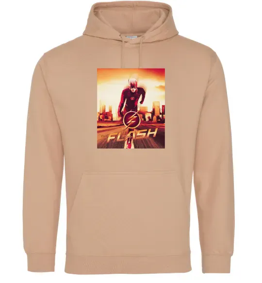 Мужская толстовка (худи) The Flash Песочный фото