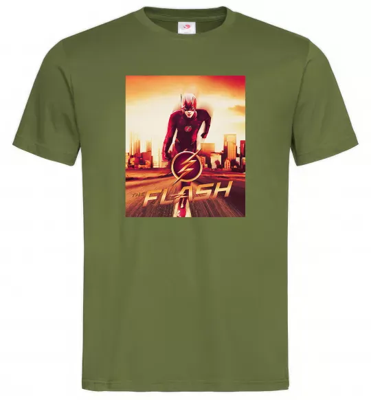 Чоловіча футболка The Flash Оливковий фото