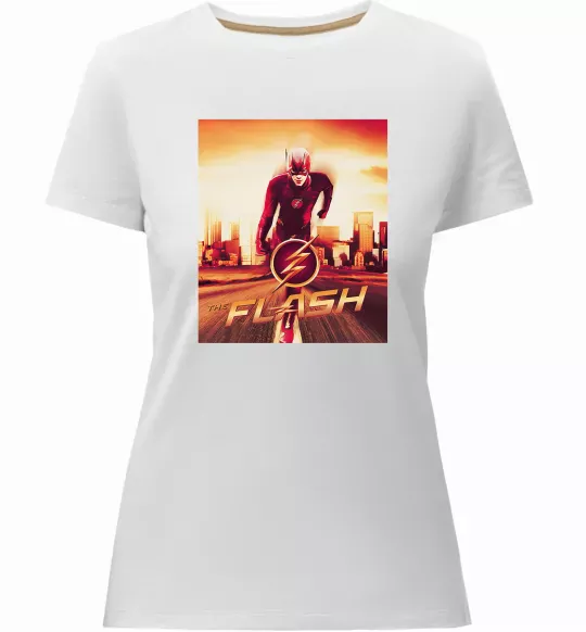 Женская премиум футболка The Flash Белый фото