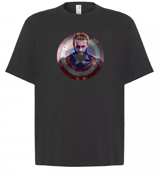 Футболка Оверсайз Капітан Америка щит Черный фото