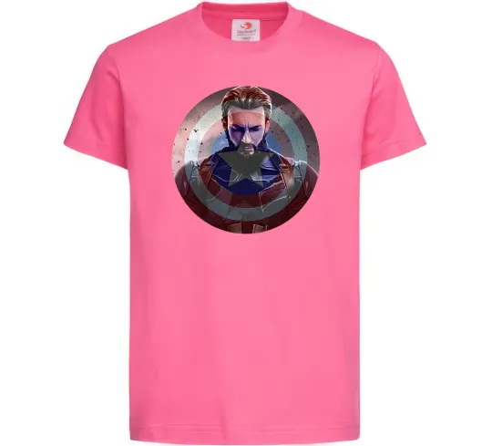 Детская футболка Капітан Америка щит Ярко-розовый фото