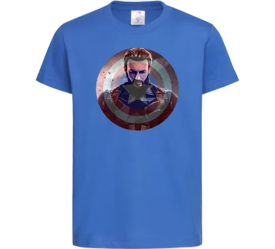 Детская футболка Капітан Америка щит Ярко-синий фото