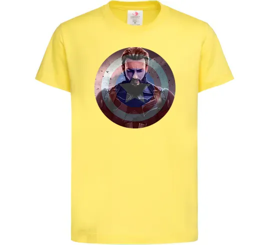 Детская футболка Капітан Америка щит Лимонный фото