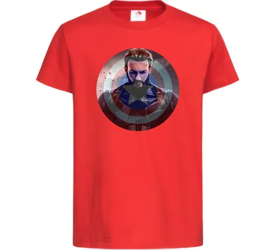 Детская футболка Капітан Америка щит Красный фото