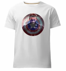 Мужская премиум футболка Капітан Америка Месники Белый фото