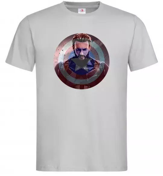 Чоловіча футболка Капітан Америка щит Сірий фото