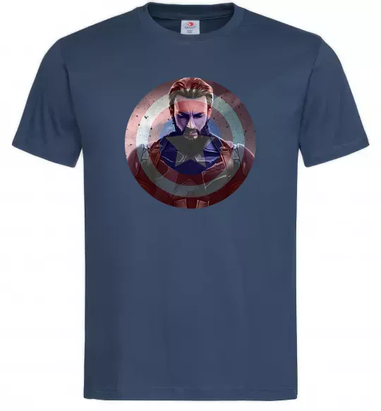 Чоловіча футболка Капітан Америка щит Темно-синій фото