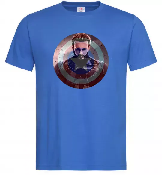 Чоловіча футболка Капітан Америка щит Яскраво-синій фото