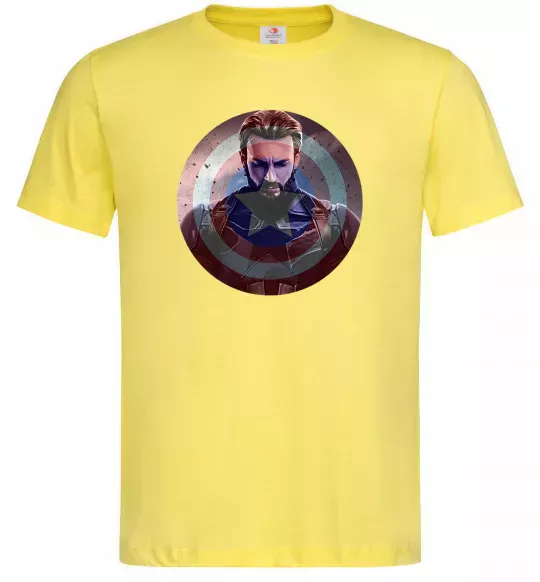 Чоловіча футболка Капітан Америка щит Лимонний фото