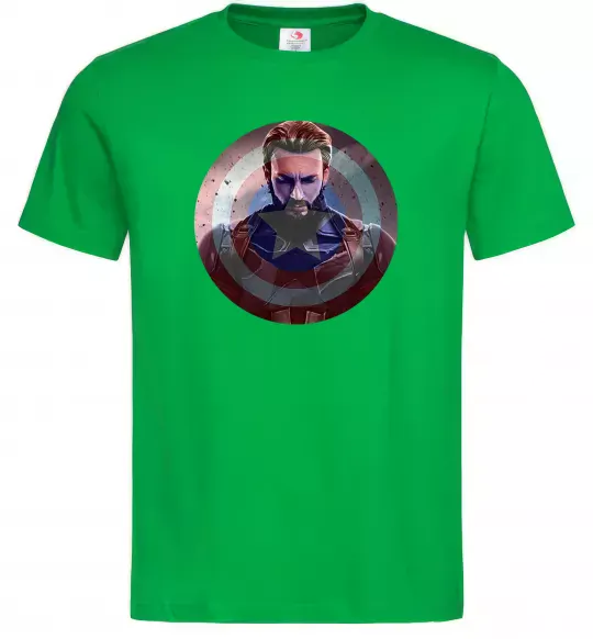 Чоловіча футболка Капітан Америка щит Зелений фото