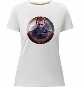 Женская премиум футболка Капітан Америка щит