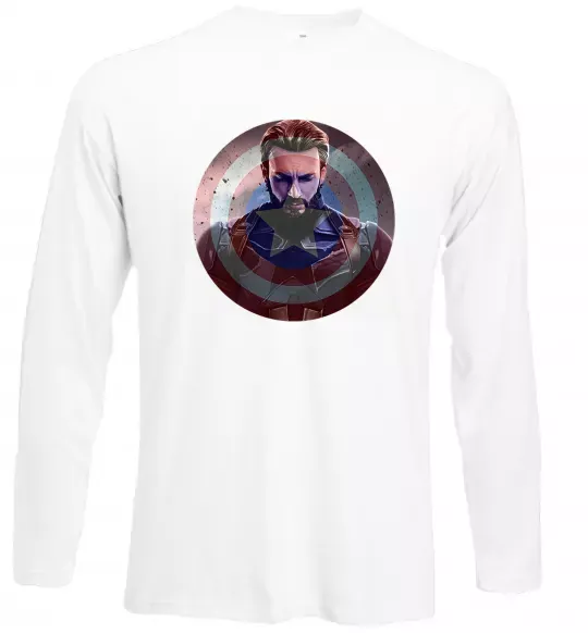 Лонгслив Капітан Америка щит Белый фото