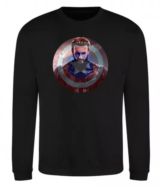 Свитшот Капітан Америка щит Черный фото