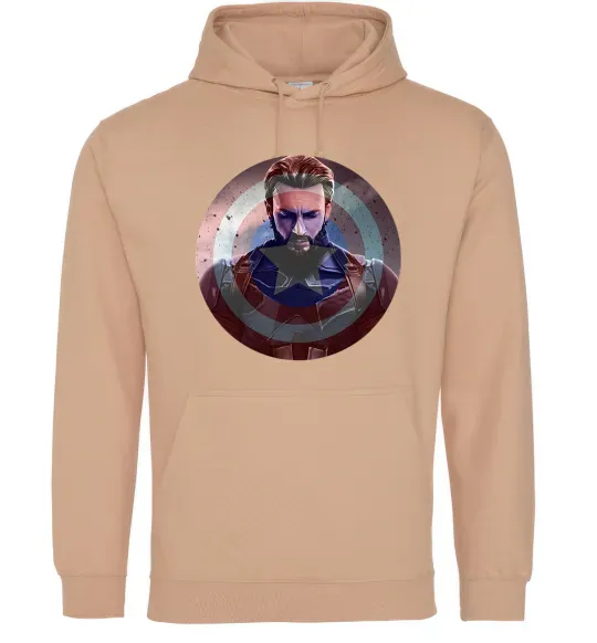 Чоловіча толстовка (худі) Капітан Америка щит Пісочний фото