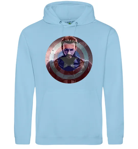 Чоловіча толстовка (худі) Капітан Америка щит Блакитний фото