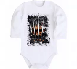 Детский боди Росомаха Белый фото