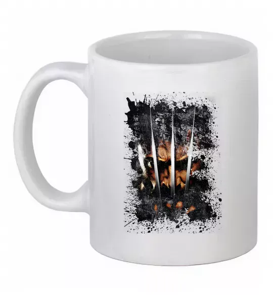 Чашка керамическая Росомаха бризки Белый фото