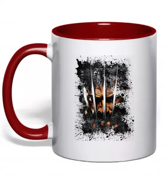 Чашка з кольоровою ручкою Росомаха бризки Червоний фото