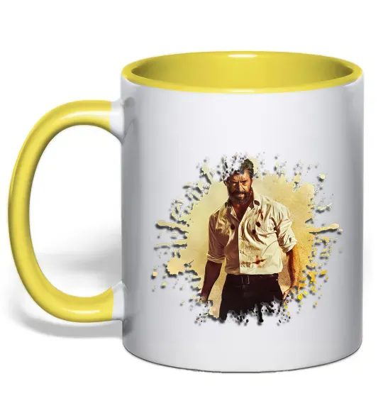 Чашка с цветной ручкой Логан Солнечно желтый фото