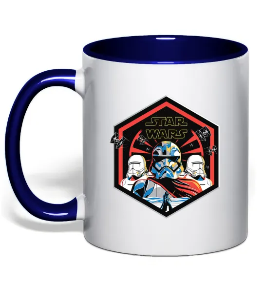 Чашка з кольоровою ручкою Hexagon Star Wars Глибокий темно-синій фото