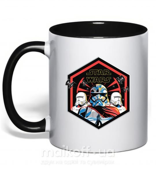 Чашка з кольоровою ручкою Hexagon Star Wars Чорний фото
