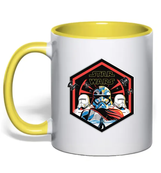 Чашка с цветной ручкой Hexagon Star Wars Лимонный фото
