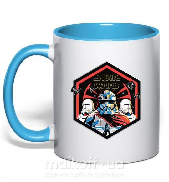 Чашка з кольоровою ручкою Hexagon Star Wars Блакитний фото