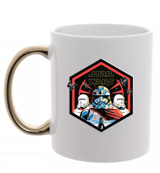 Чашка з кольоровою ручкою Hexagon Star Wars Золото фото