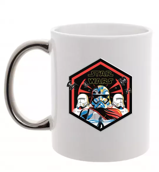 Чашка з кольоровою ручкою Hexagon Star Wars Срібло фото