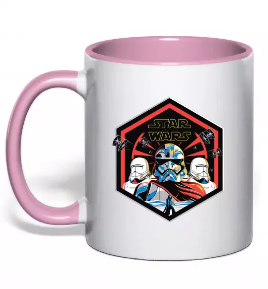 Чашка з кольоровою ручкою Hexagon Star Wars Ніжно рожевий фото