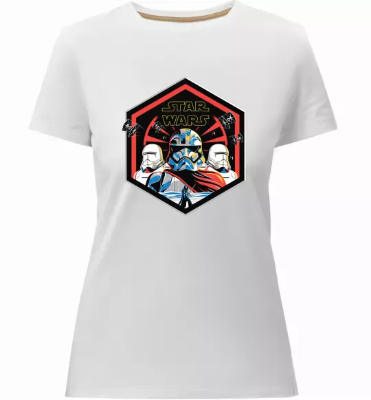 Женская премиум футболка Hexagon Star Wars Белый фото