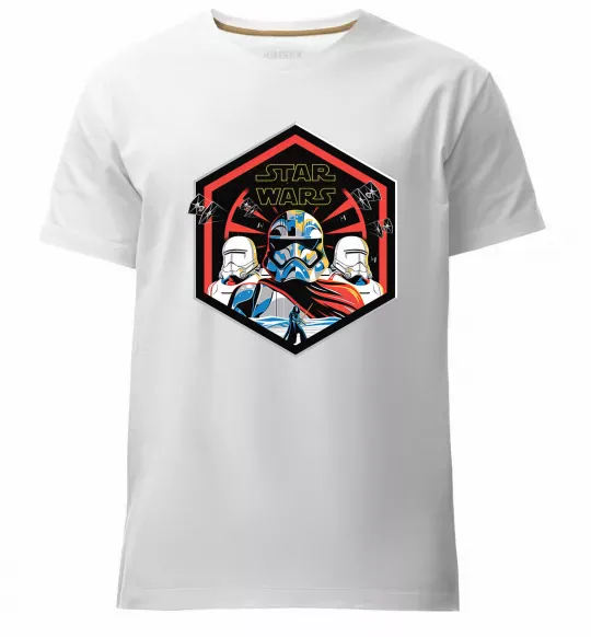 Чоловіча преміум футболка Hexagon Star Wars Білий фото
