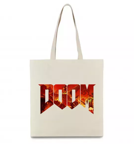 Эко-сумка DOOM logo Бежевый фото