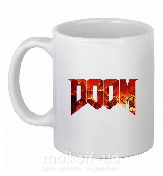Чашка керамічна DOOM logo Білий фото