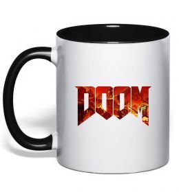 Чашка с цветной ручкой DOOM logo