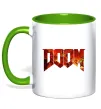 Чашка з кольоровою ручкою DOOM logo Лаймовий фото
