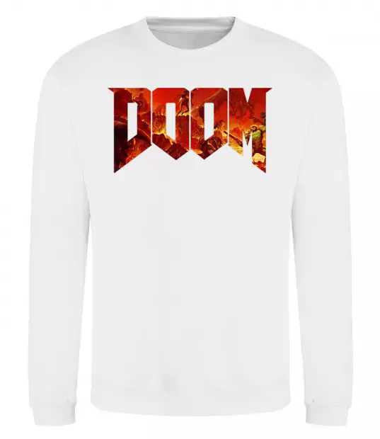 Свитшот DOOM logo Белый фото